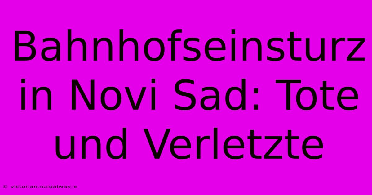 Bahnhofseinsturz In Novi Sad: Tote Und Verletzte