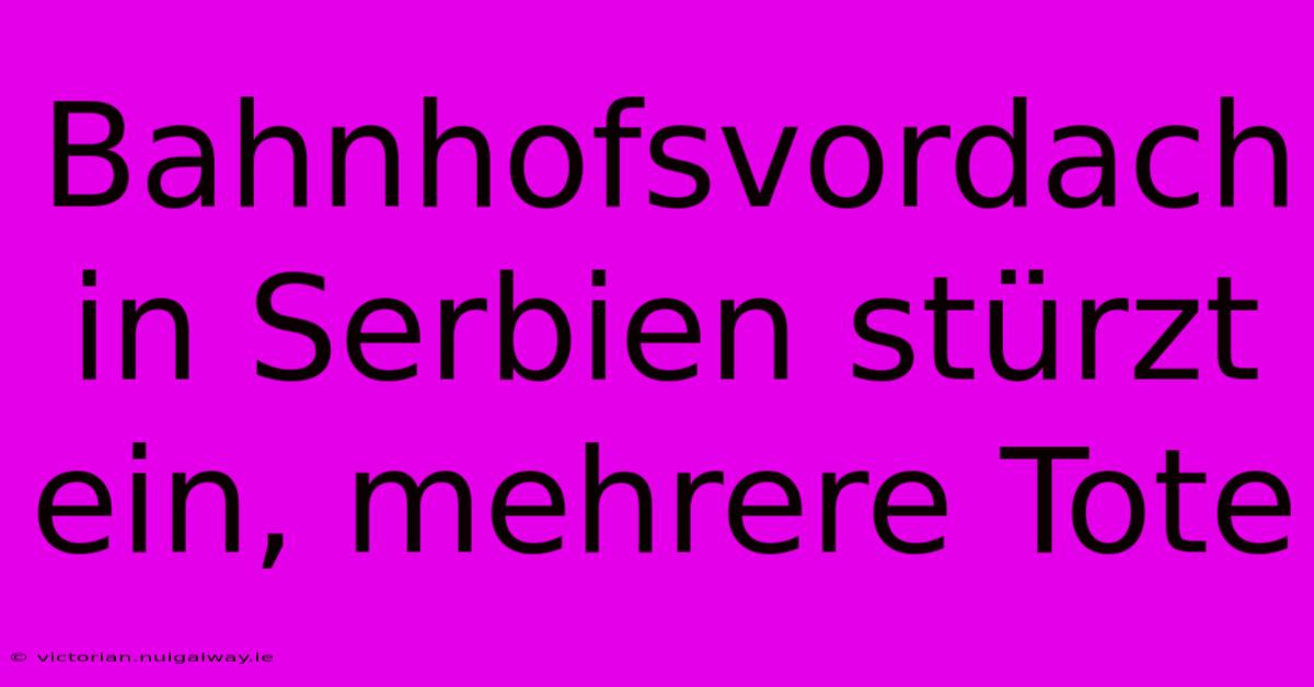 Bahnhofsvordach In Serbien Stürzt Ein, Mehrere Tote 