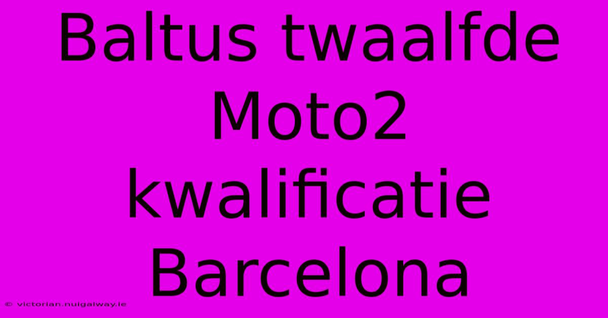 Baltus Twaalfde Moto2 Kwalificatie Barcelona