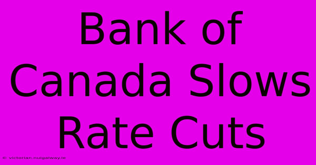 Bank Of Canada Slows Rate Cuts