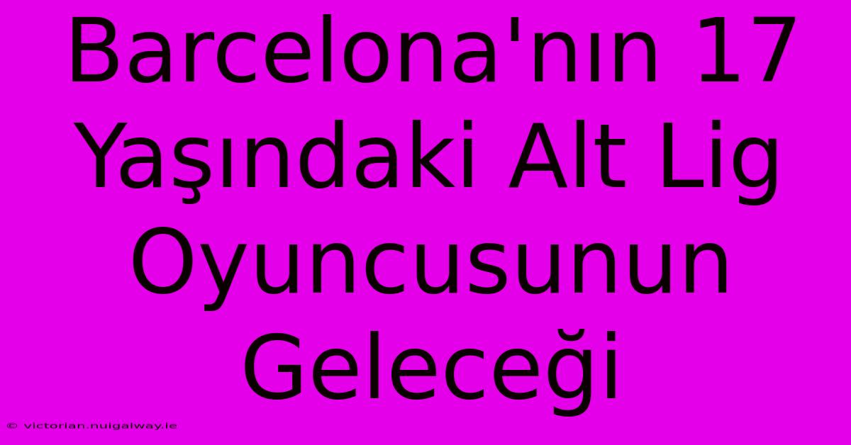 Barcelona'nın 17 Yaşındaki Alt Lig Oyuncusunun Geleceği 