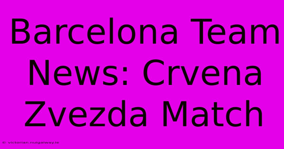 Barcelona Team News: Crvena Zvezda Match