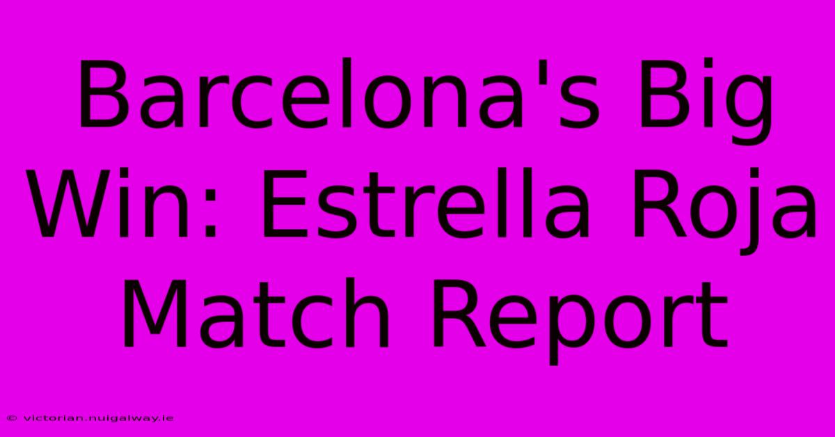 Barcelona's Big Win: Estrella Roja Match Report