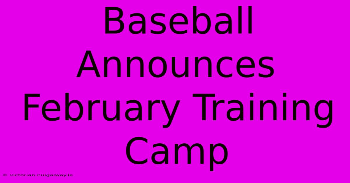 Baseball Announces February Training Camp