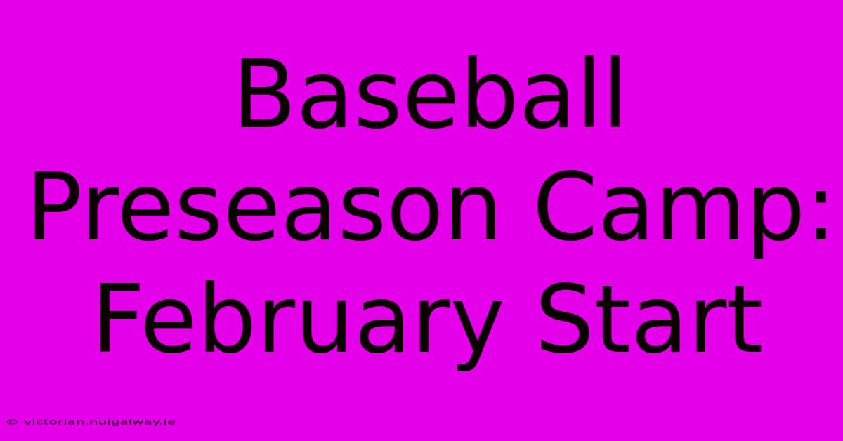 Baseball Preseason Camp: February Start