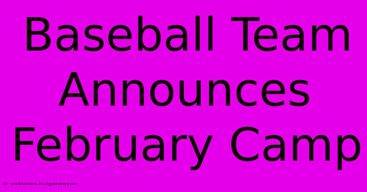 Baseball Team Announces February Camp