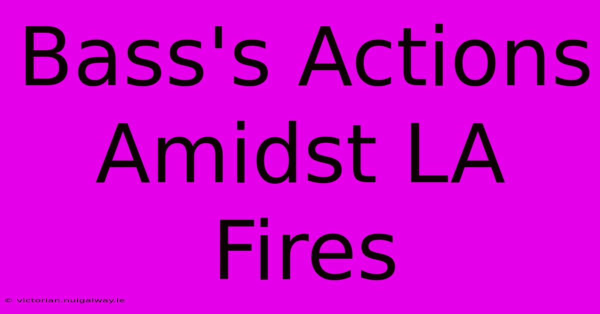 Bass's Actions Amidst LA Fires