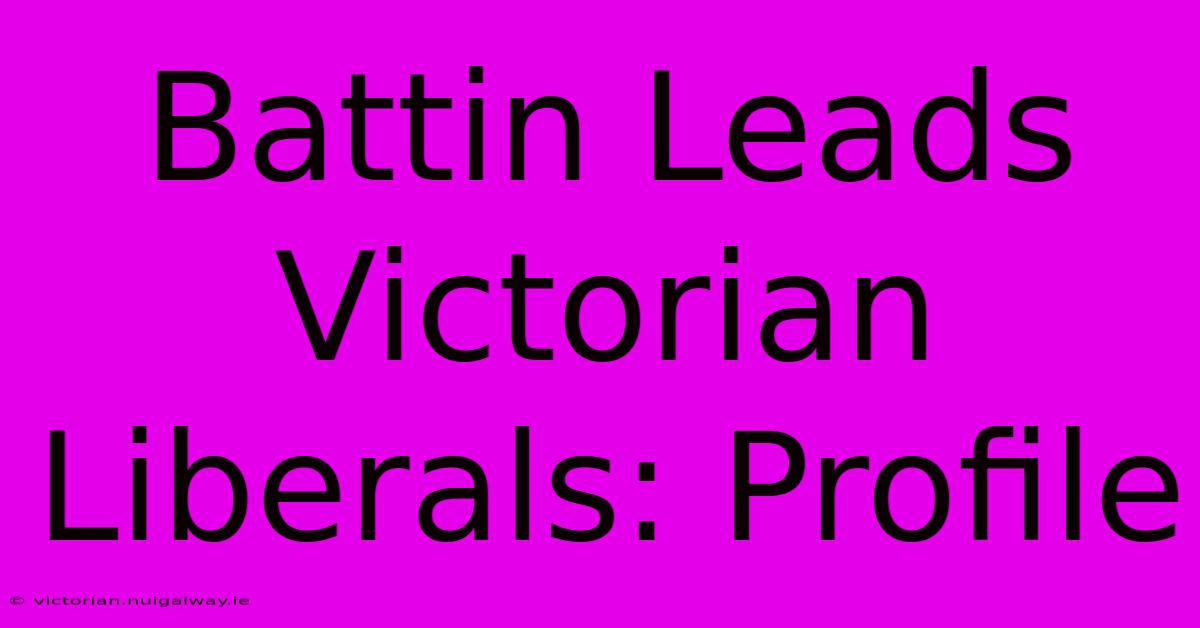 Battin Leads Victorian Liberals: Profile