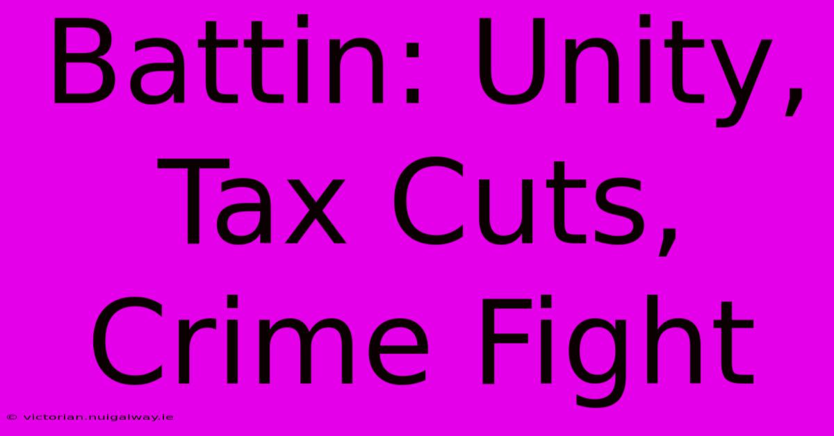 Battin: Unity, Tax Cuts, Crime Fight