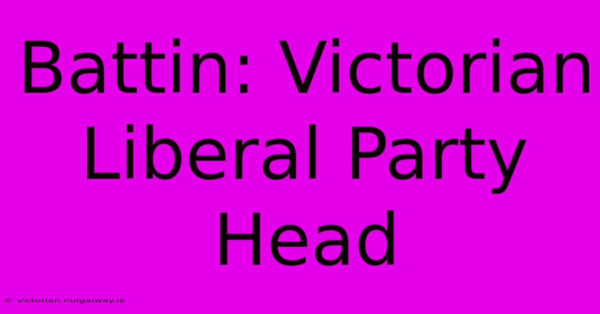 Battin: Victorian Liberal Party Head