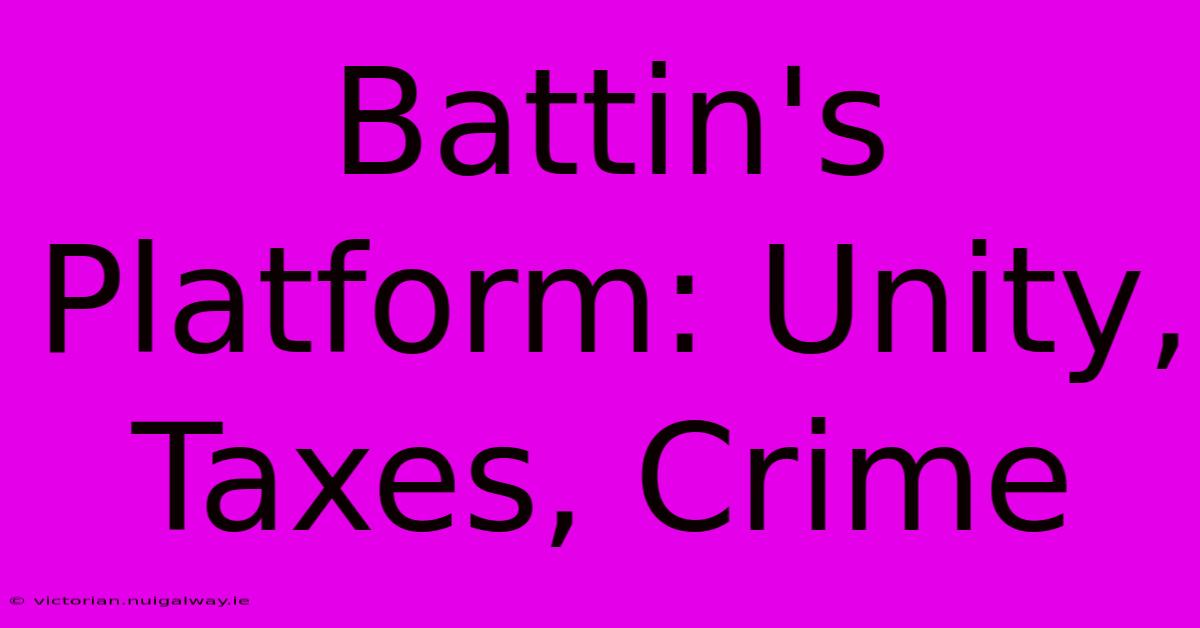 Battin's Platform: Unity, Taxes, Crime