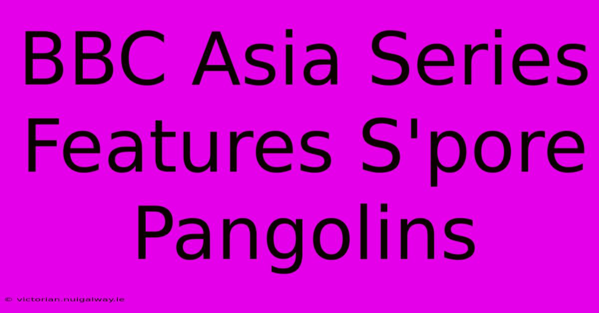 BBC Asia Series Features S'pore Pangolins