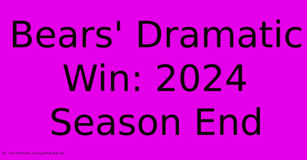 Bears' Dramatic Win: 2024 Season End