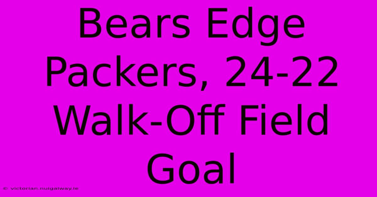 Bears Edge Packers, 24-22 Walk-Off Field Goal