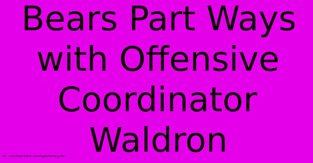 Bears Part Ways With Offensive Coordinator Waldron