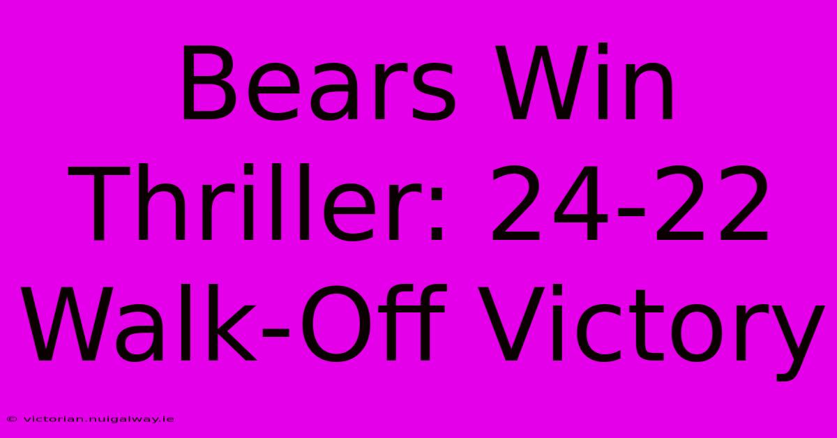 Bears Win Thriller: 24-22 Walk-Off Victory