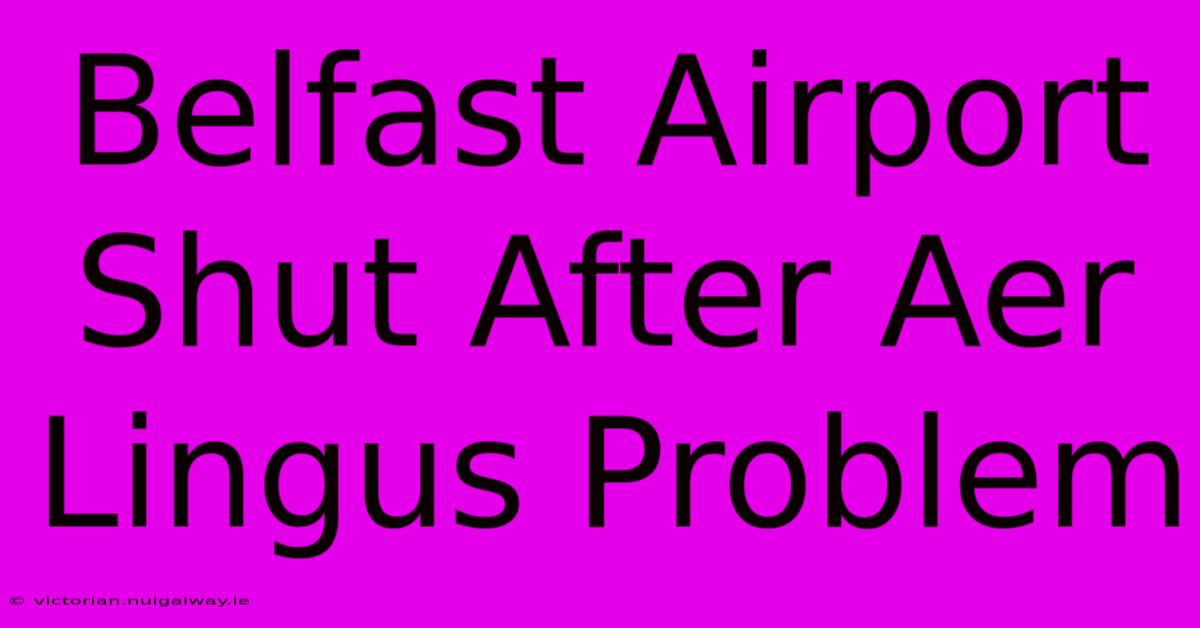 Belfast Airport Shut After Aer Lingus Problem