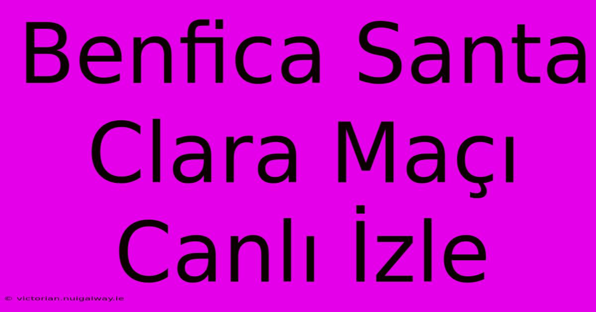 Benfica Santa Clara Maçı Canlı İzle