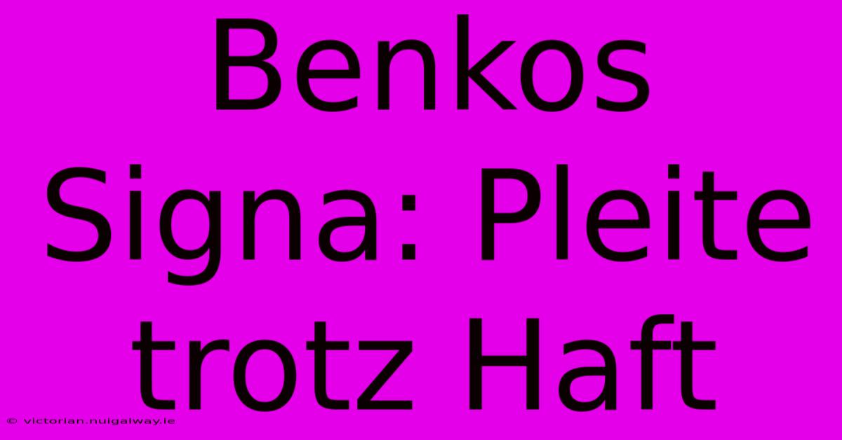 Benkos Signa: Pleite Trotz Haft