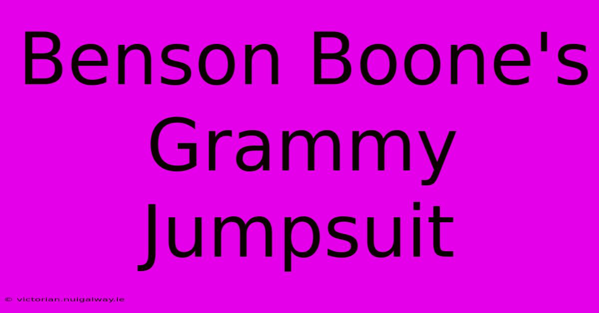 Benson Boone's Grammy Jumpsuit