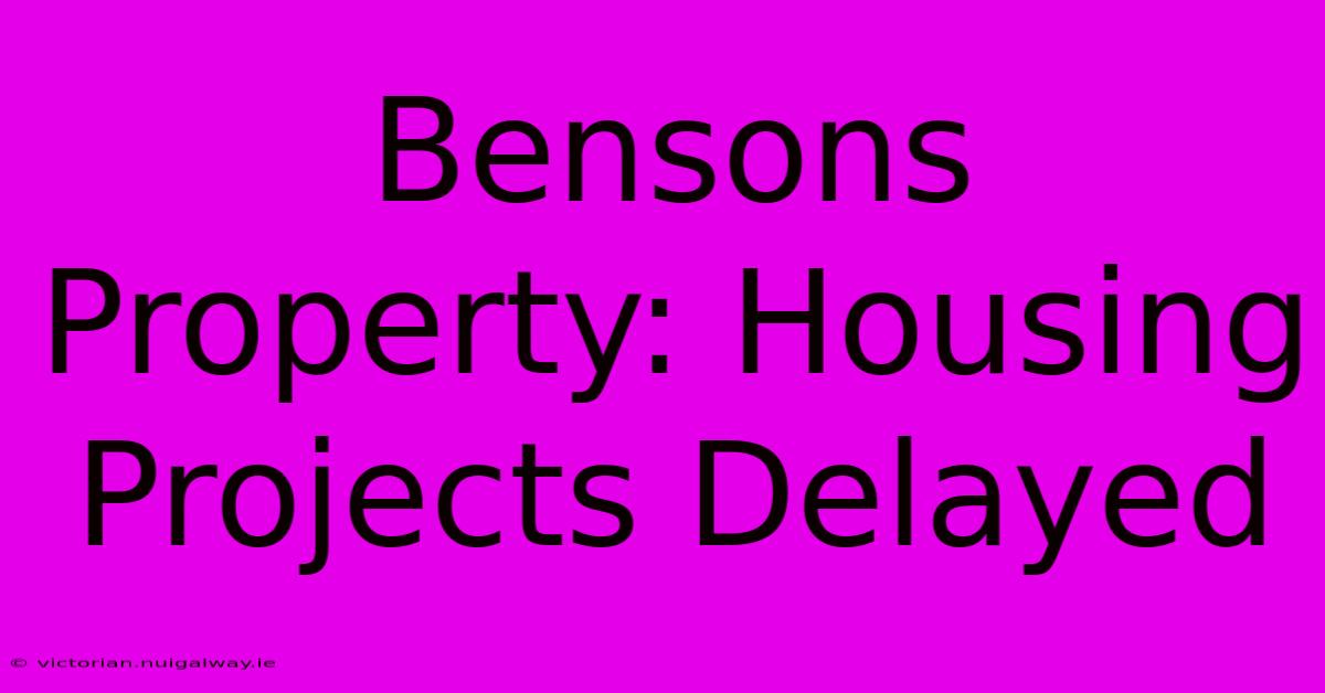 Bensons Property: Housing Projects Delayed