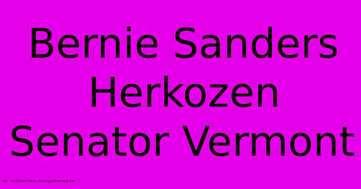 Bernie Sanders Herkozen Senator Vermont