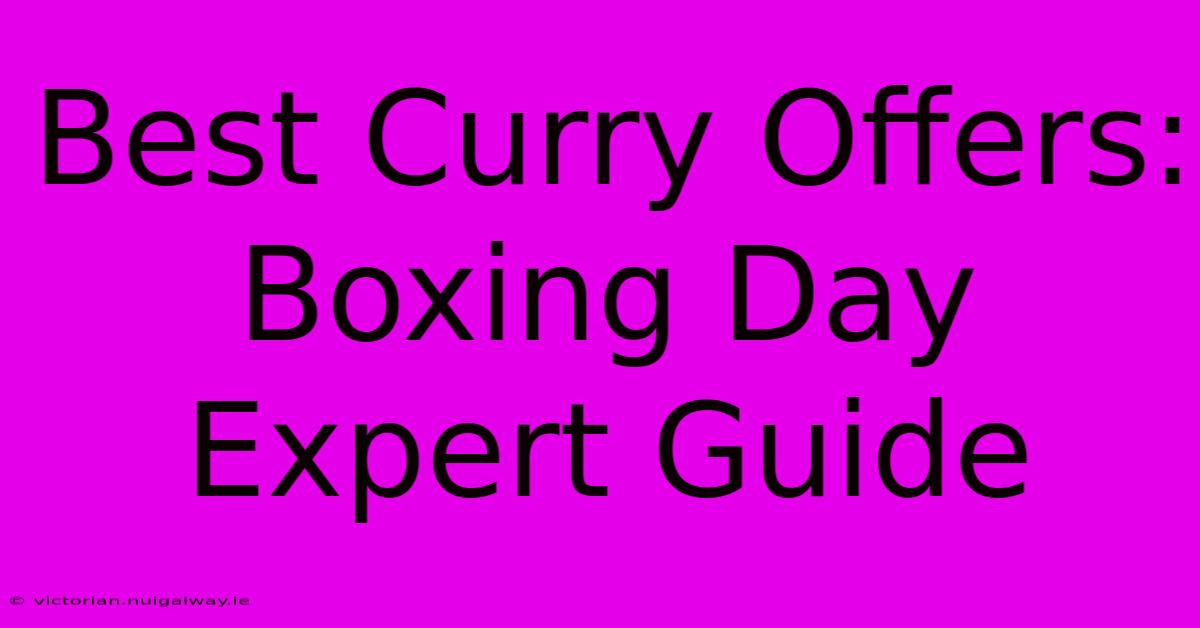 Best Curry Offers: Boxing Day Expert Guide