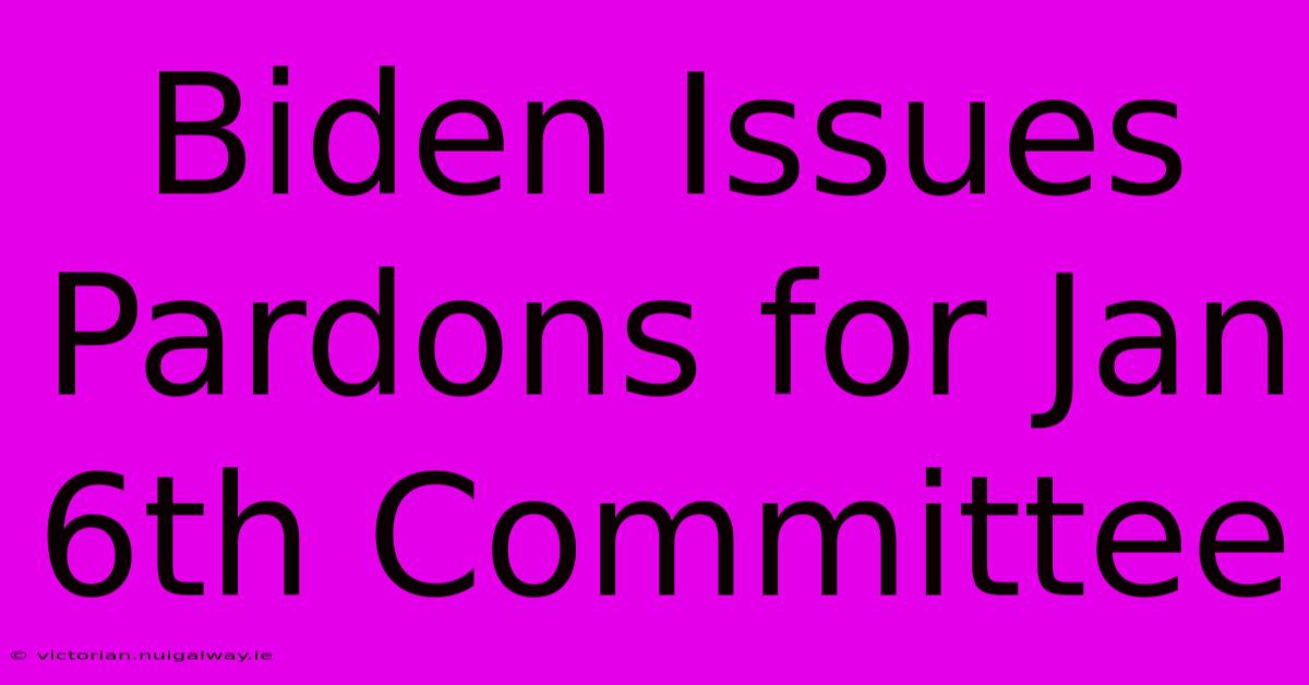 Biden Issues Pardons For Jan 6th Committee