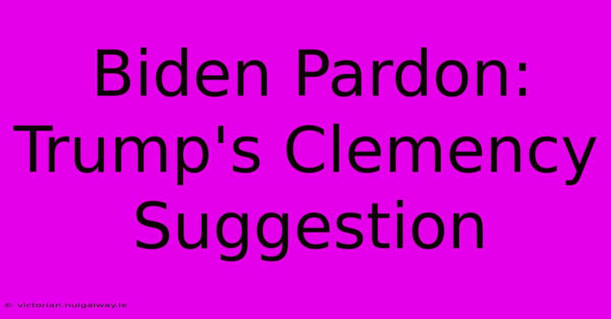 Biden Pardon: Trump's Clemency Suggestion