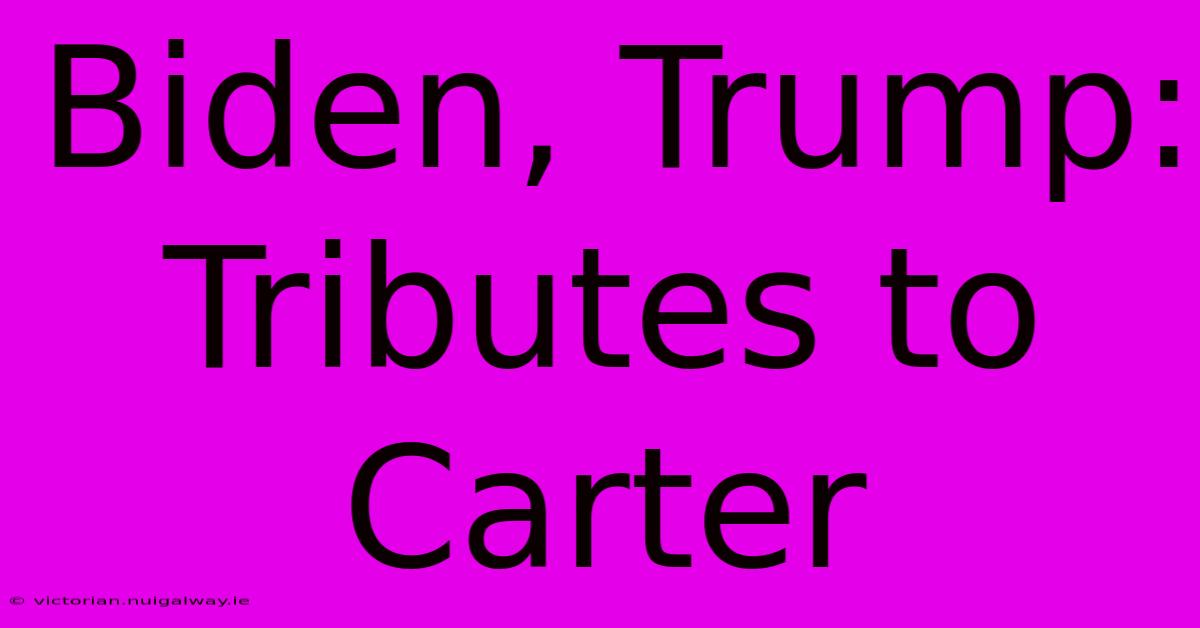 Biden, Trump: Tributes To Carter