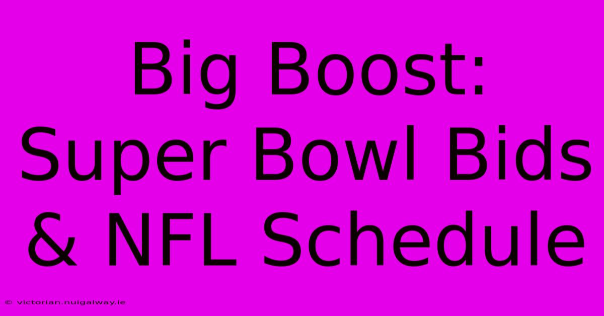 Big Boost: Super Bowl Bids & NFL Schedule