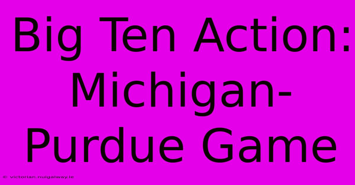 Big Ten Action: Michigan-Purdue Game