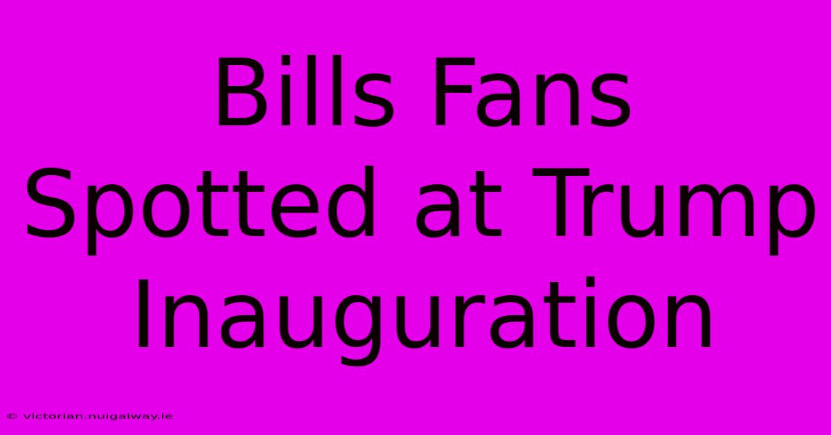 Bills Fans Spotted At Trump Inauguration