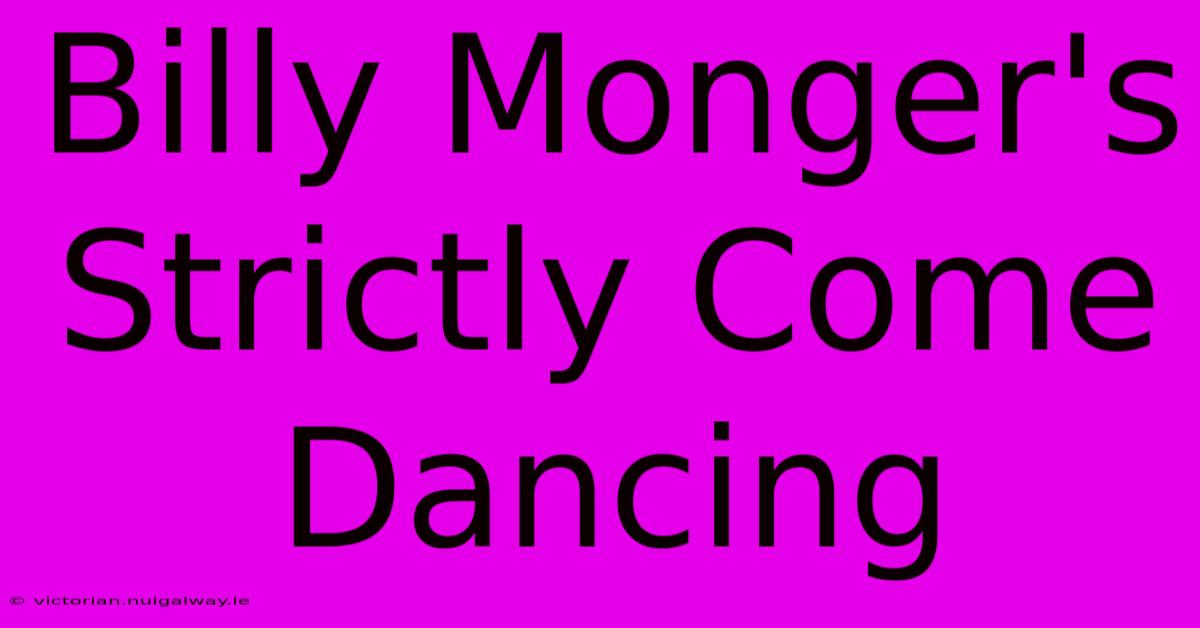 Billy Monger's Strictly Come Dancing