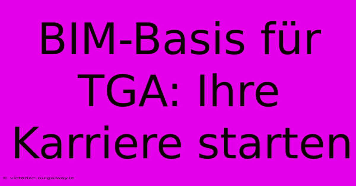 BIM-Basis Für TGA: Ihre Karriere Starten