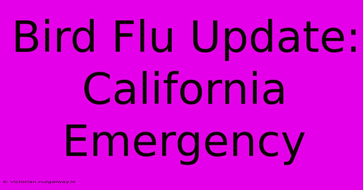 Bird Flu Update: California Emergency