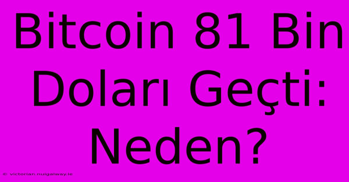 Bitcoin 81 Bin Doları Geçti: Neden?