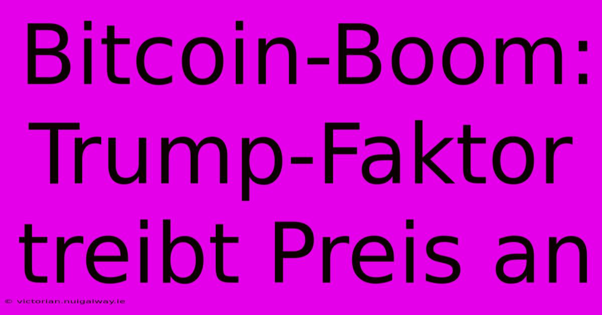 Bitcoin-Boom: Trump-Faktor Treibt Preis An 