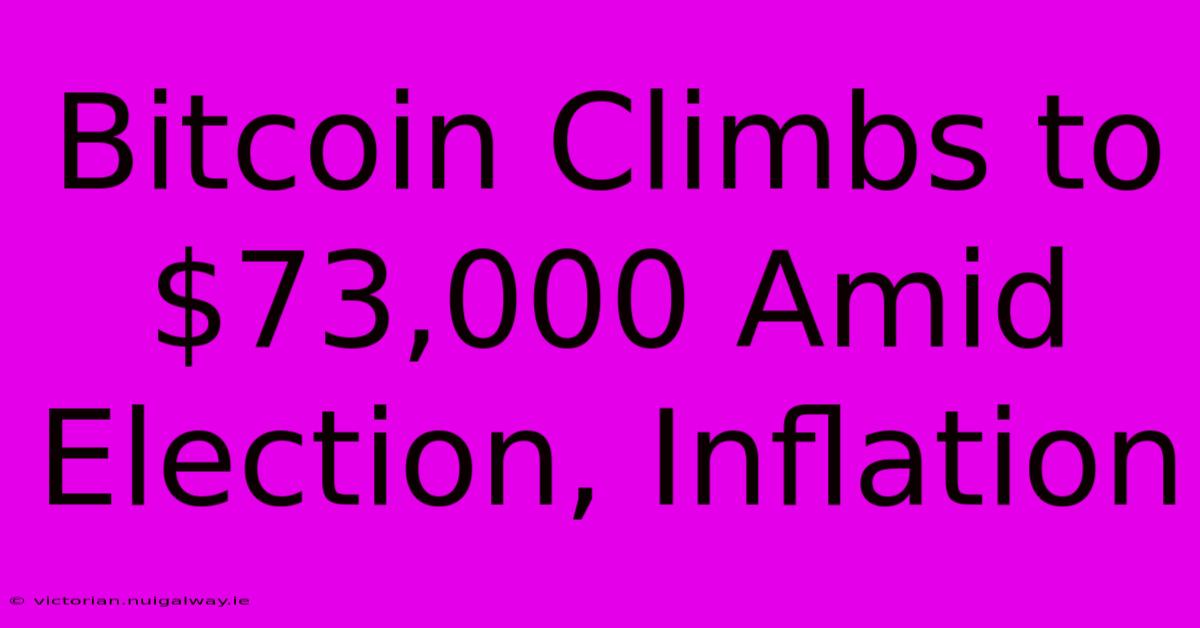 Bitcoin Climbs To $73,000 Amid Election, Inflation