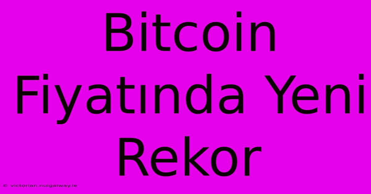 Bitcoin Fiyatında Yeni Rekor