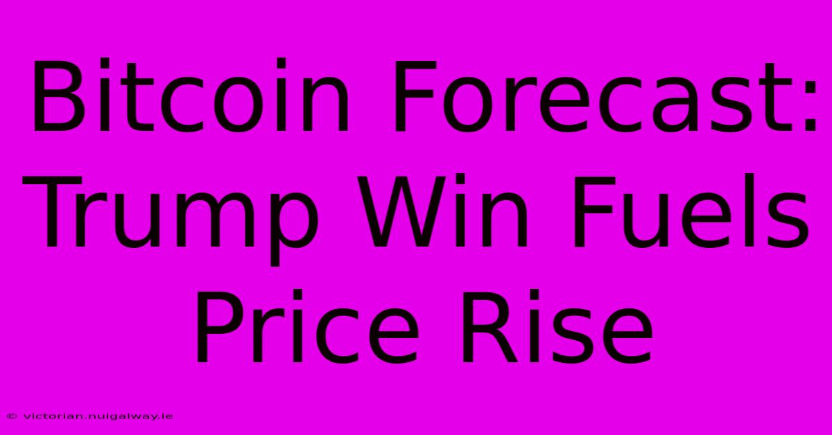 Bitcoin Forecast: Trump Win Fuels Price Rise