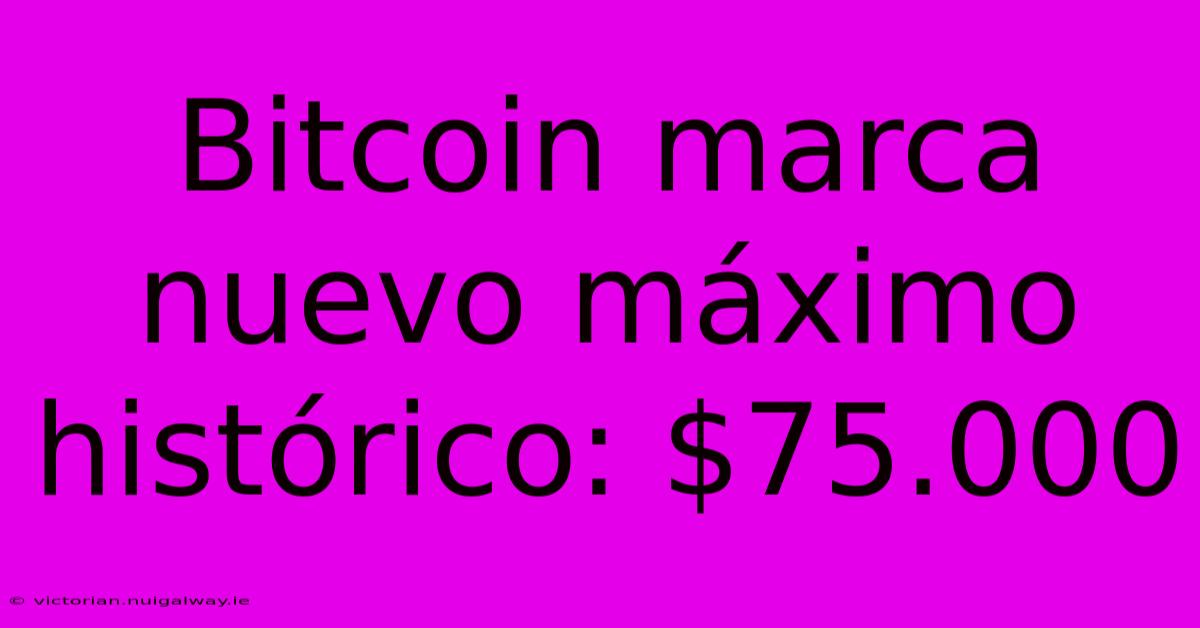 Bitcoin Marca Nuevo Máximo Histórico: $75.000 