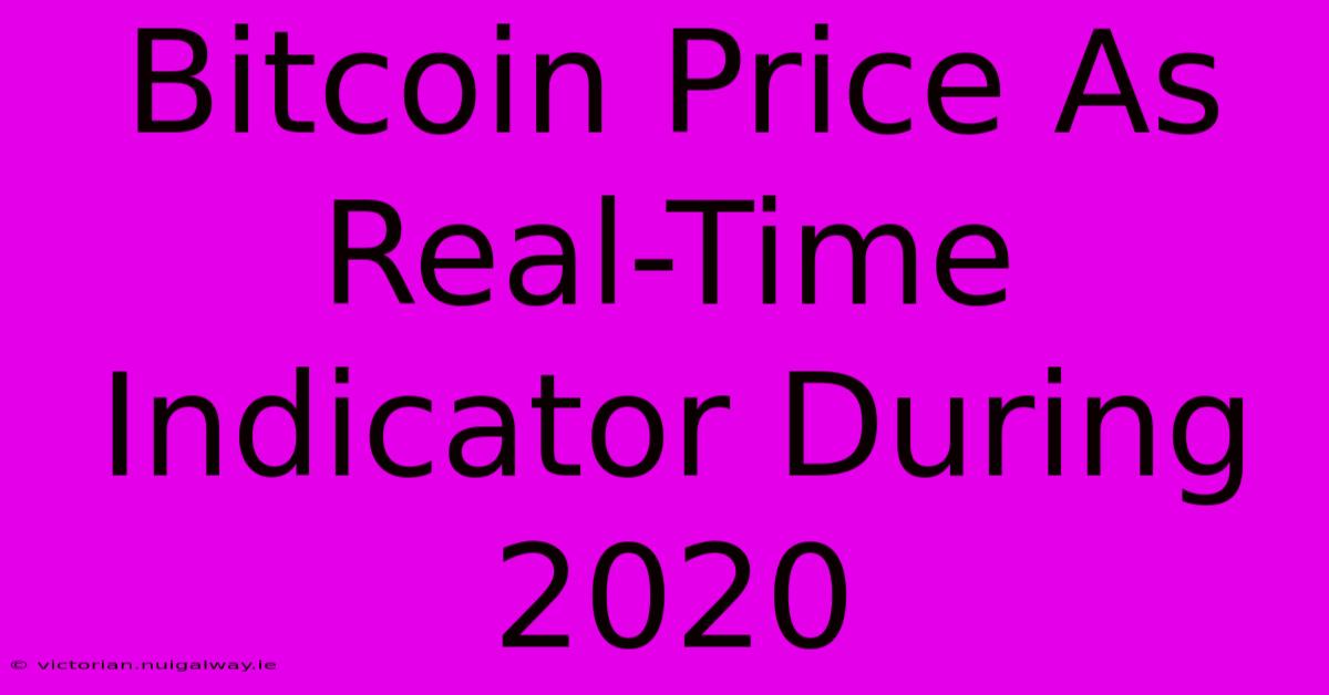 Bitcoin Price As Real-Time Indicator During 2020 