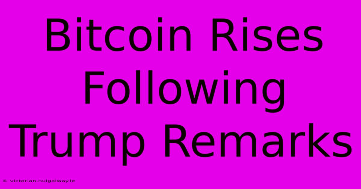 Bitcoin Rises Following Trump Remarks 