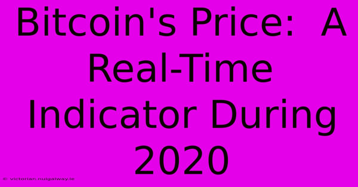 Bitcoin's Price:  A Real-Time Indicator During 2020 