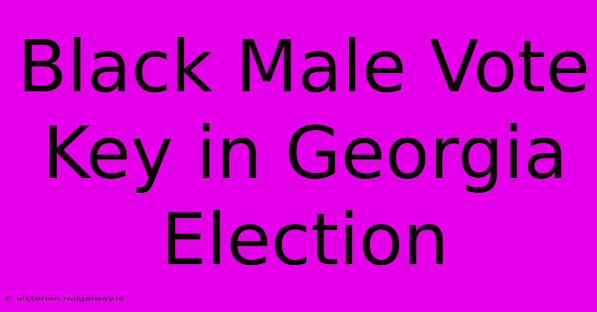 Black Male Vote Key In Georgia Election