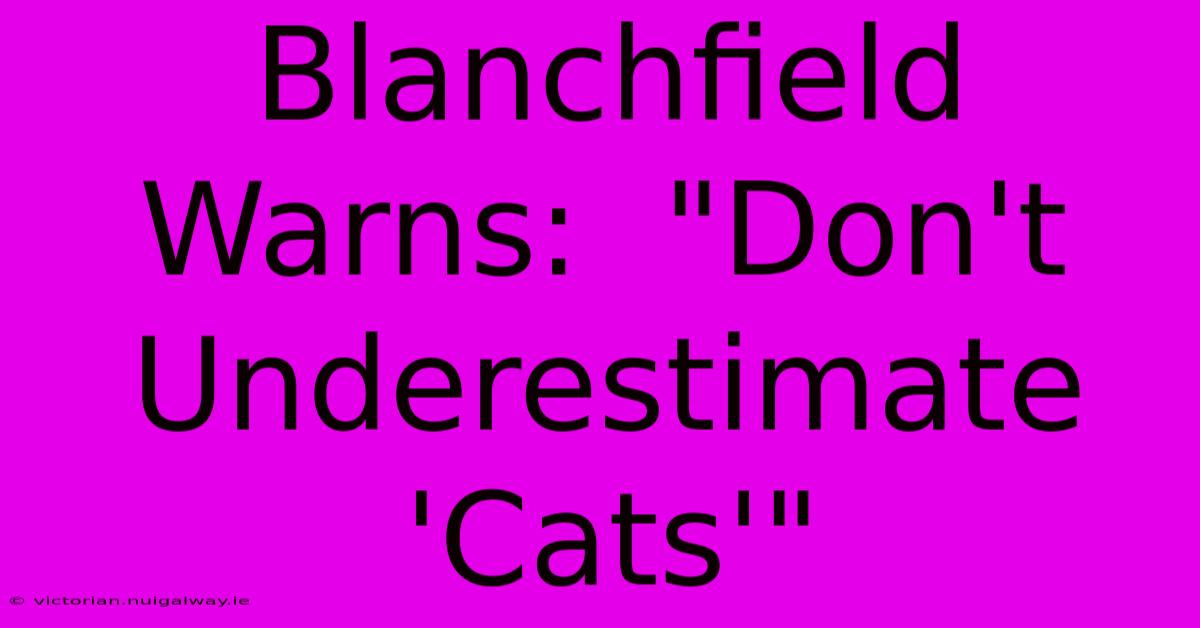 Blanchfield Warns:  