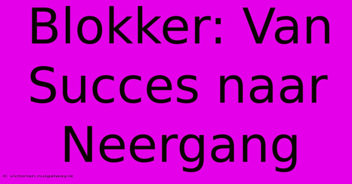 Blokker: Van Succes Naar Neergang