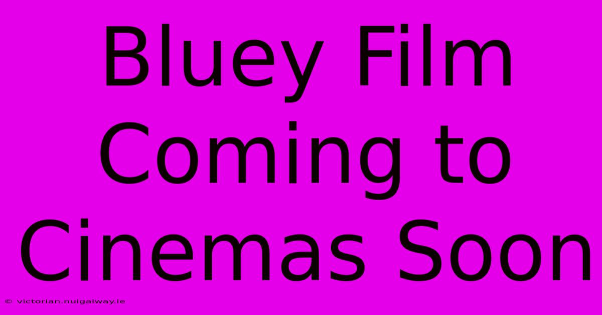 Bluey Film Coming To Cinemas Soon