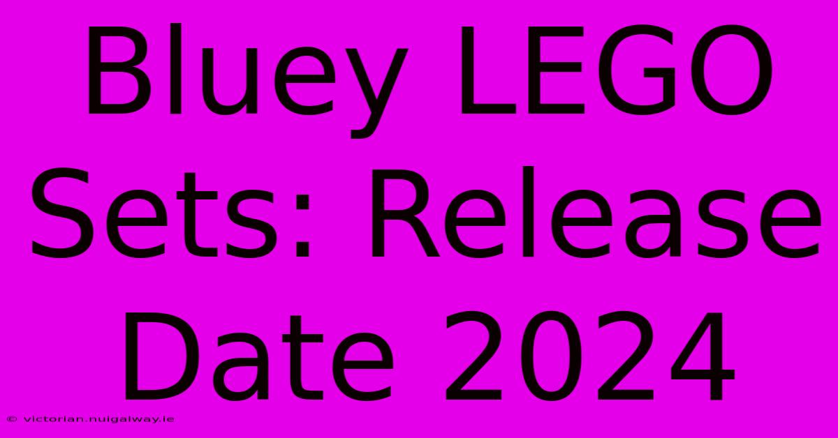 Bluey LEGO Sets: Release Date 2024